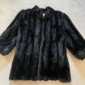 Vintage black Faux fur coat Monterey Fashions size 8